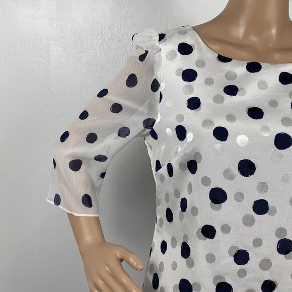 Karl Lagerfeld Polka Dot Print ¾ Sleeve Sheath Dress - Picture 3 of 11